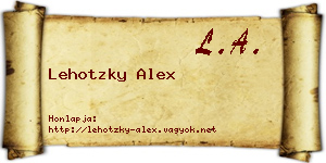 Lehotzky Alex névjegykártya